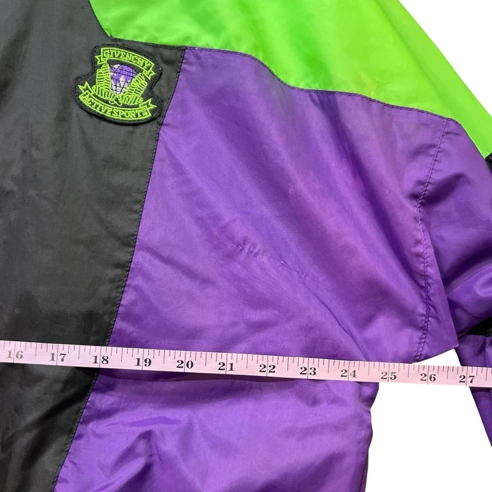 Vintage Givenchy Active Sports Windbreaker Jacket L Colorblock 90s Neon Nylon